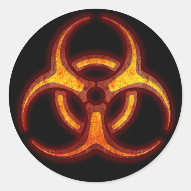 Sticker Rond Avertissement de zombie bibidanger (Devant)