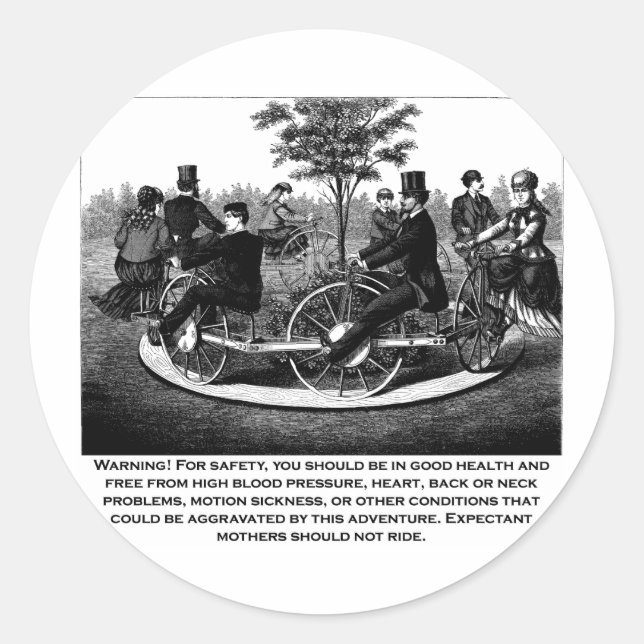 Sticker Rond Avertissement du Dessous de verre à rouleaux (Devant)