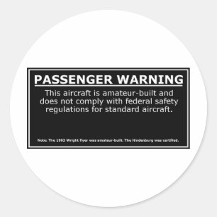STICKER ROND AVERTISSEMENT DU PASSAGER
