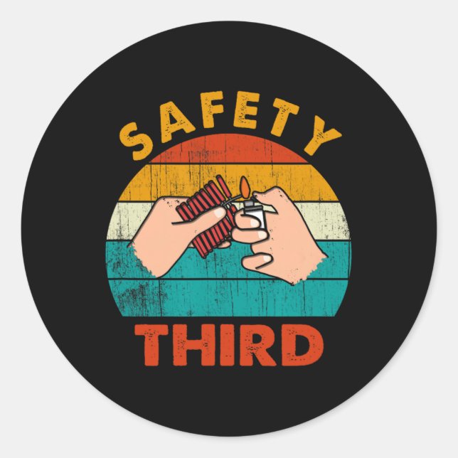 Sticker Rond Avertissement Feu d'artifice Rackers Sécurité Troi (Devant)