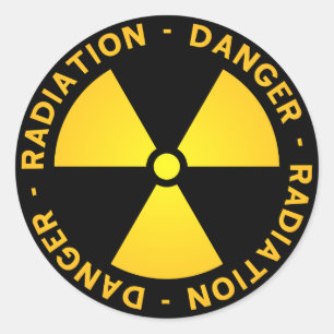 Sticker Rond Avertissement jaune de rayonnement