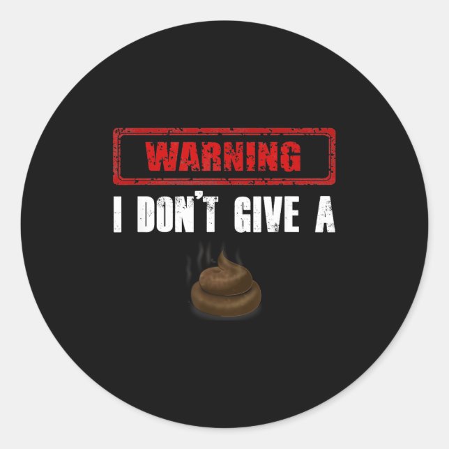 Sticker Rond Avertissement Je ne donne pas d'humour  (Devant)