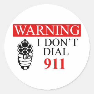 Sticker Rond Avertissement : Je ne fais pas compose 911