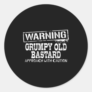 Sticker Rond Avertissement Mpy Ancien Approcher Avec Prudence D
