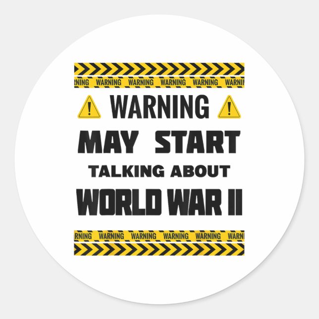 Sticker Rond Avertissement Peut Commencer À Parler De La Second (Devant)