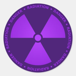 Sticker Rond Avertissement pourpre de rayonnement