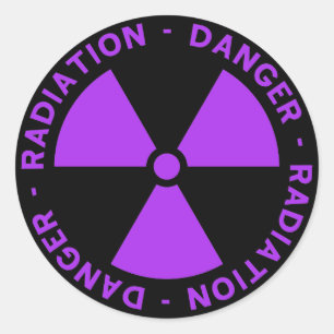 Sticker Rond Avertissement pourpre de rayonnement