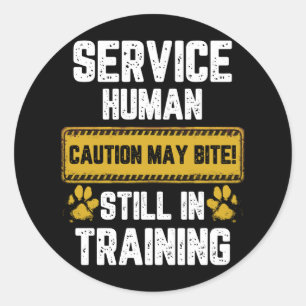 Sticker Rond Avertissement Service de signalisation humaine Att