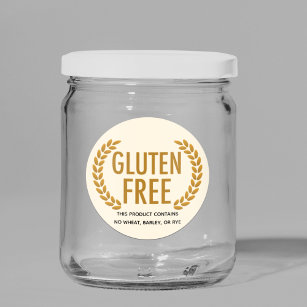 Sticker Rond Avertissement sur l'allergie alimentaire sans glut