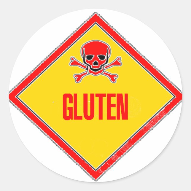 Sticker Rond Avertissement sur le gluten (Devant)