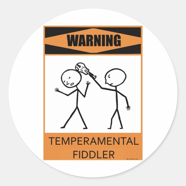 Sticker Rond Avertissement Toudler Temperamental (Devant)