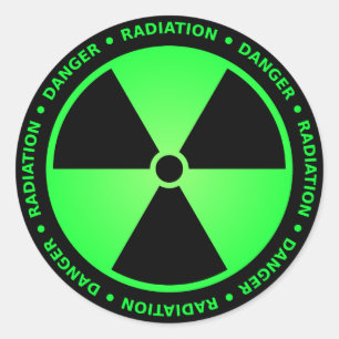 Sticker Rond Avertissement vert de rayonnement