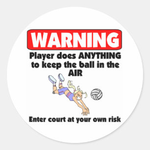 Sticker Rond Avertissement VolleyChick