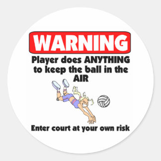 Sticker Rond Avertissement VolleyChick