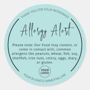 Sticker rond avertisseur d'allergie à la menthe