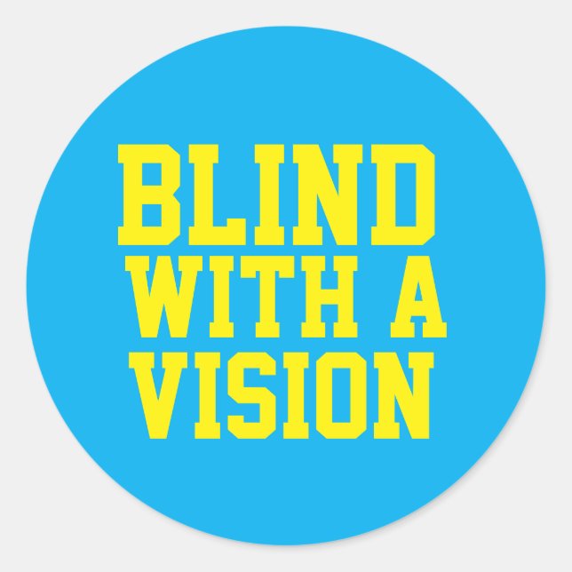 Sticker Rond Aveugle avec une vision bleue (Devant)