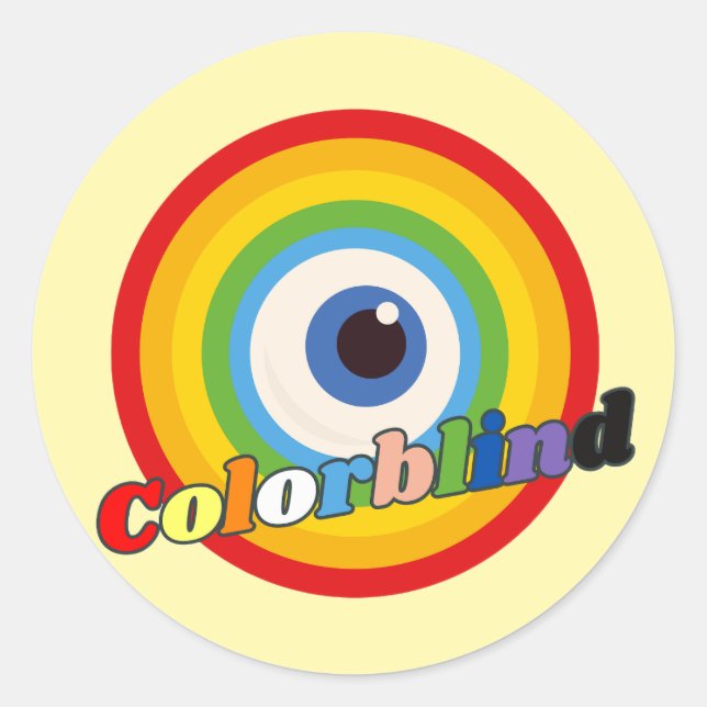 Sticker Rond aveugle couleur - arc-en-ciel (Devant)
