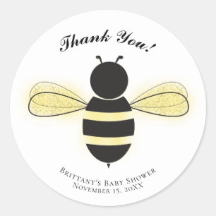 Sticker Rond Avez-vous entendu le BOURDON Bumble Bee Baby Showe