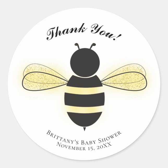 Sticker Rond Avez-vous entendu le BOURDON Bumble Bee Dot Baby S (Devant)