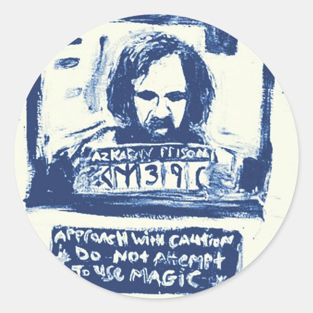 STICKER ROND AVEZ-VOUS VU CE MAGICIEN BLEU (Devant)