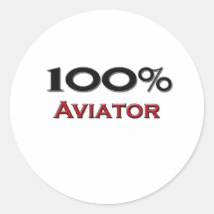 Sticker Rond Aviateur à 100 %