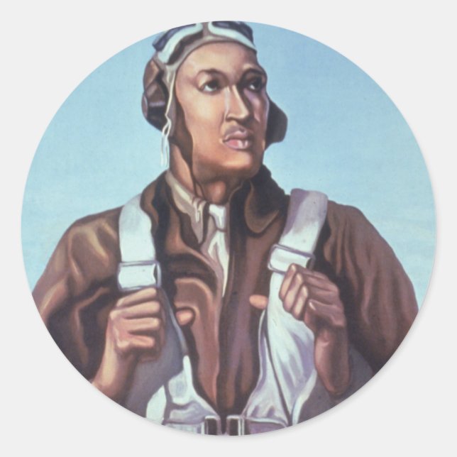 Sticker Rond Aviateurs noirs : Service militaire de combat de 2 (Devant)