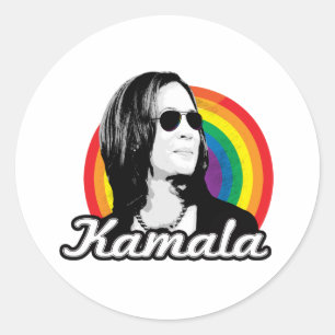 Sticker Rond Aviateurs Rainbow Kamala