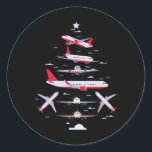 Sticker Rond Avion Christmas Tree Pilot Joyeux Noël Noël Noël N<br><div class="desc">Je Joue Toujours Avec Des Poupées Costume Halloween Costume Voodoo Tueur De Poupée</div>