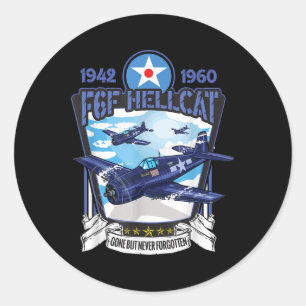 Sticker Rond Avion de chasse F6f Hellcat de la Seconde Guerre m