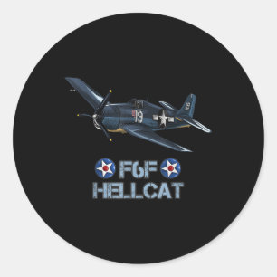 Sticker Rond Avion de chasse F6f Hellcat de la Seconde Guerre m