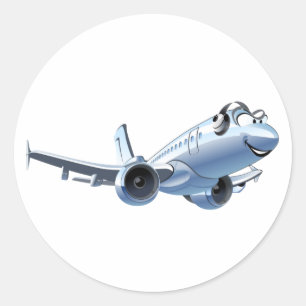 Sticker Rond Avion de dessin