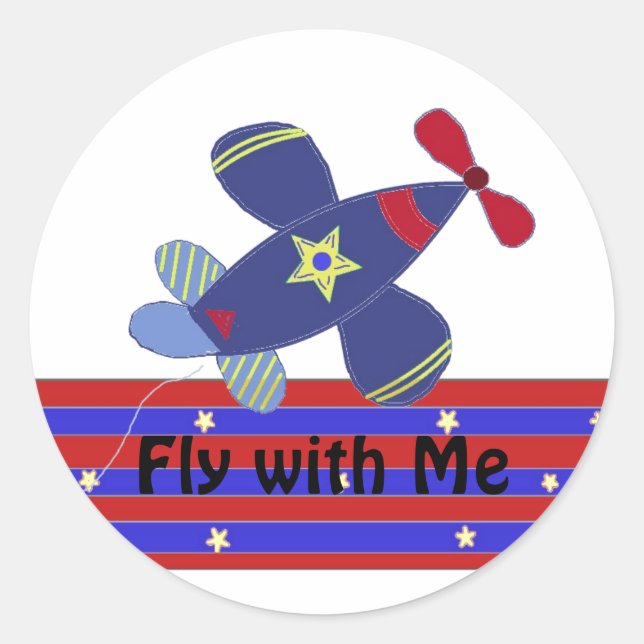 Sticker Rond Avion en vol (Devant)