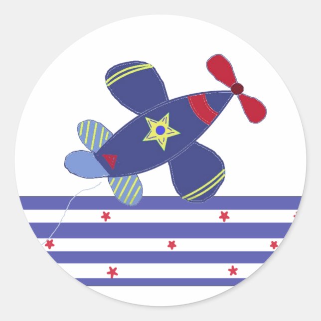 Sticker Rond Avion en vol (Devant)