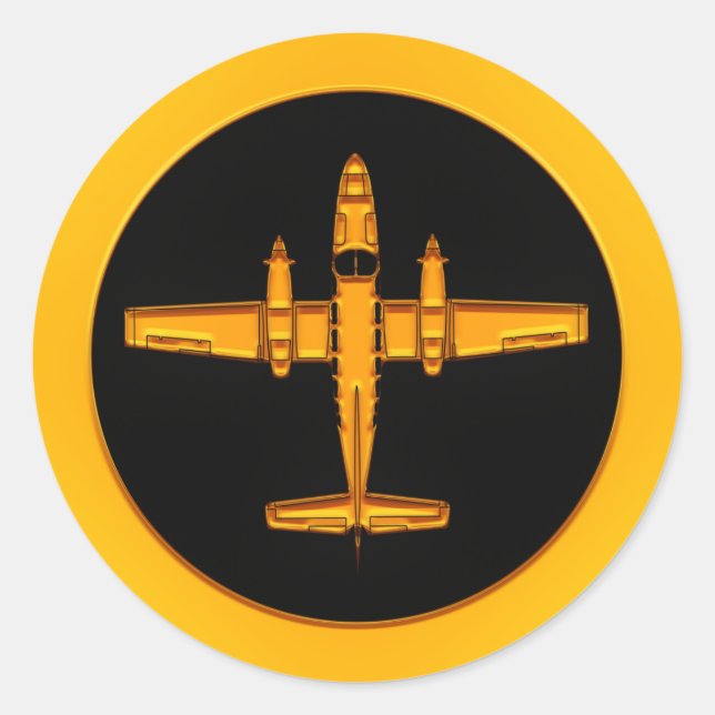 Sticker Rond Avion Gold Twin Prop (Devant)