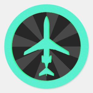 Sticker Rond Avion Jet