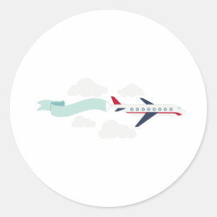 Sticker Rond Avion passager