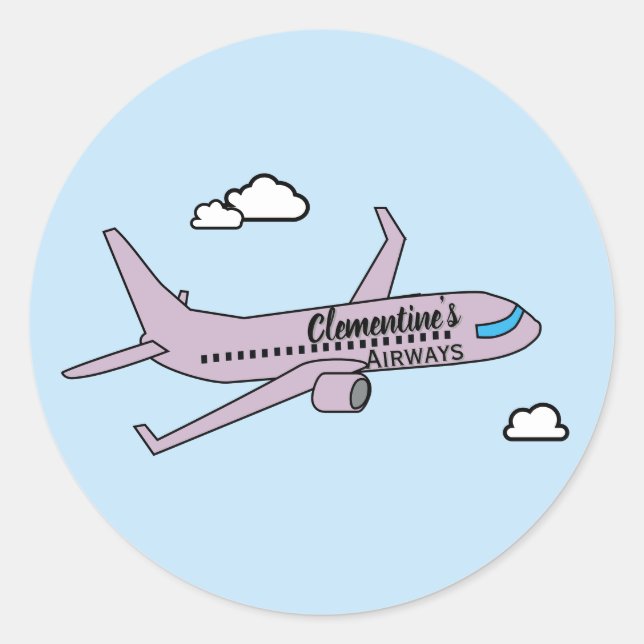 Sticker Rond Avion personnalisable  (Devant)