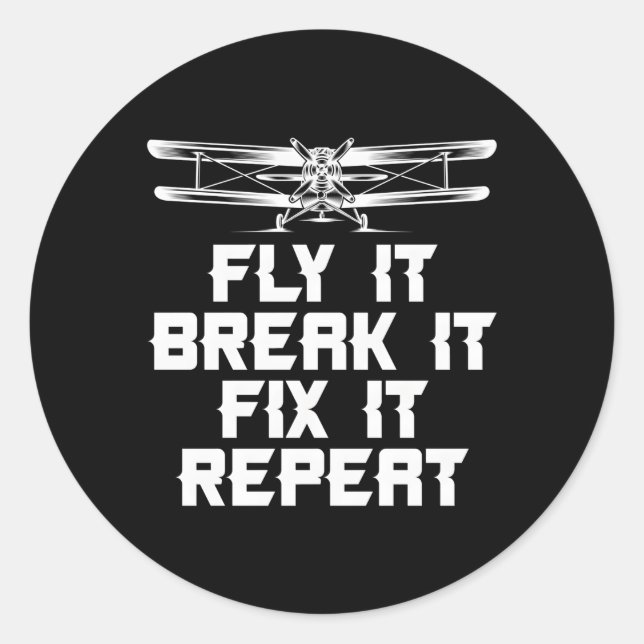 Sticker Rond Avion Pilote De Volet Contrôlé Rc Plans Modèle Rc  (Devant)