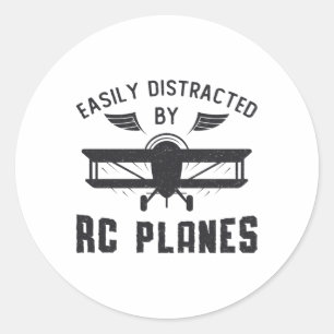 Sticker Rond Avion RC Plane Facilement Distrait Par Avion RC Pl