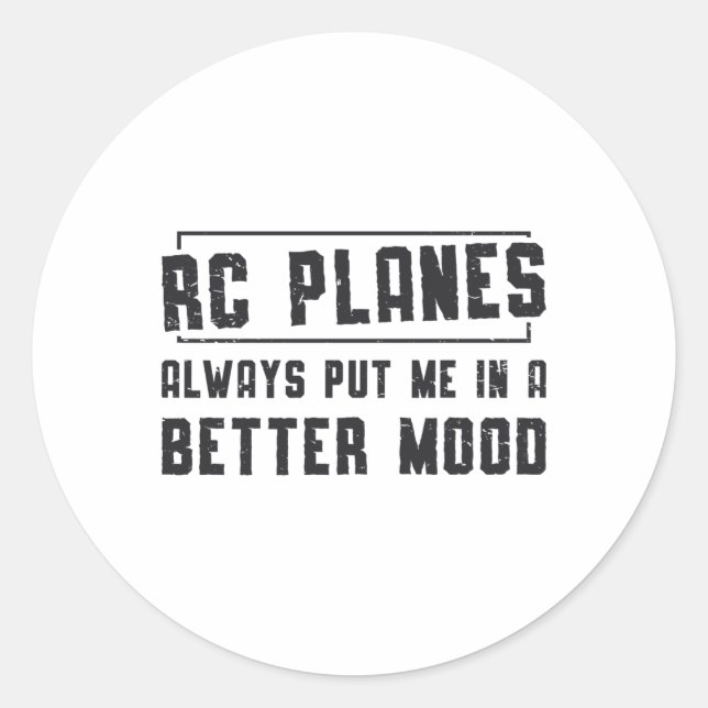 Sticker Rond Avion RC Planes Meilleure humeur Avion RC Plane (Devant)