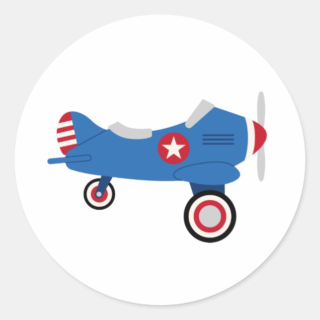 Sticker Rond Avion vintage (Devant)