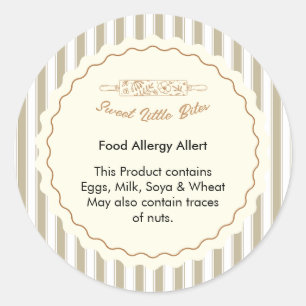 Sticker Rond Avis d'allergie alimentaire de la boulangerie Swee