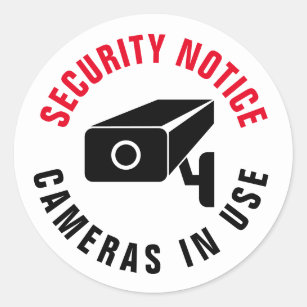 Sticker Rond Avis de surveillance vidéo de la mise en garde de 
