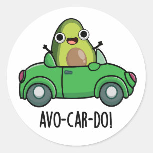 Sticker Rond Avo-car-do Blagues drôles de l'avocat 