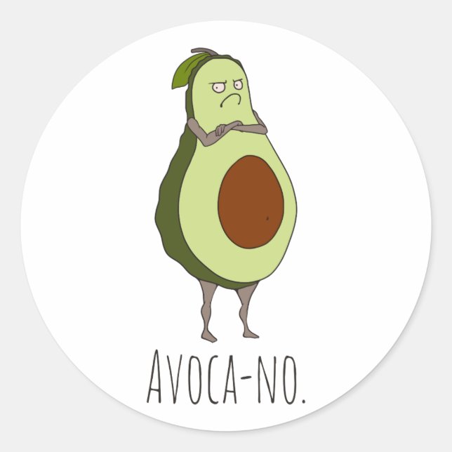 Sticker Rond Avoca-no : Avocado grincheux (Devant)