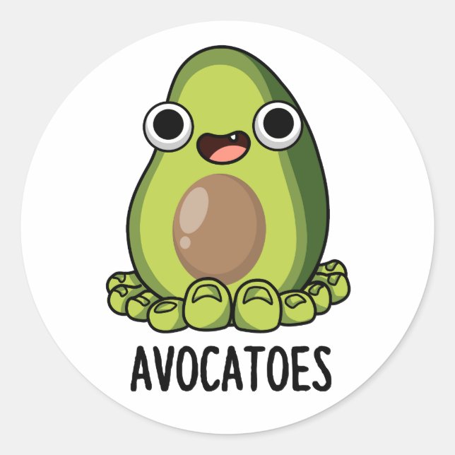 Sticker Rond Avoca-toes Blagues drôles sur l'avocat  (Devant)