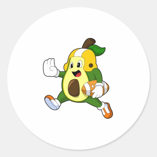 Sticker Rond Avocado au football (Devant)