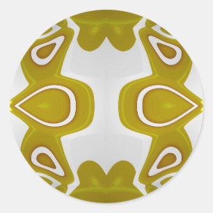 Sticker Rond ~ Avocado et blanc fractal ~
