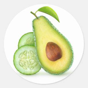Sticker Rond Avocado et concombre
