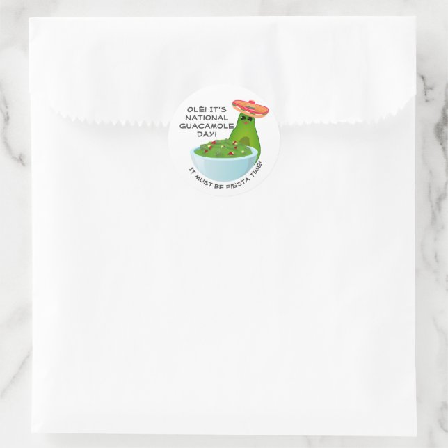 Sticker Rond Avocado Girl et Guacamole (Sac)